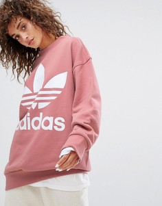 Розовый oversize-свитшот adidas Originals - Розовый