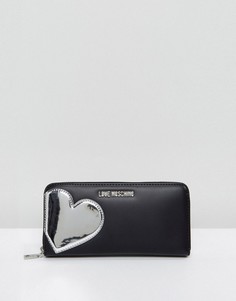 Кошелек с сердцем Love Moschino - Черный
