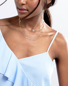Ожерелье-чокер в несколько рядов ASOS - Золотой