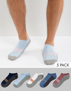 5 пар спортивных носков колор блок ASOS - Мульти