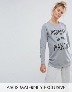 Свитшот с принтом Mummy ASOS Maternity LOUNGE - Розовый