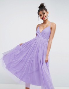 Asos pinny extreme tulle mesh midi dress shop