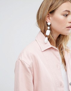 Серьги с камнями ASOS - Белый