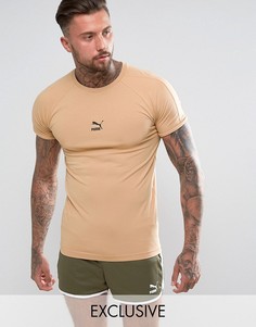Светло-коричневая обтягивающая футболка Puma эксклюзивно для ASOS - Рыжий