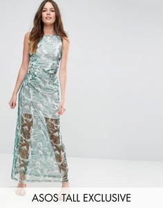 Платье с пальмовым принтом ASOS TALL - Мульти