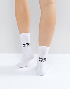 Носки с надписью Princess ASOS - Белый