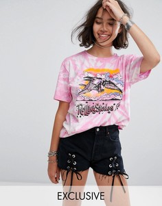 Фестивальная футболка с принтом Rolling Stones Tour Reclaimed Vintage Inspired - Розовый