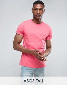 Розовая футболка с отворотами на рукавах ASOS TALL - Розовый