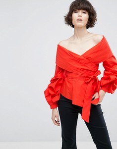 Рубашка с запахом ASOS WHITE - Красный