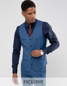 Синий приталенный жилет Noak Wedding - Синий