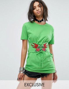 Футболка с корсетом на шнуровке Rokoko - Зеленый