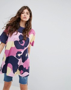 Oversize-футболка с ярким звериным принтом ASOS - Мульти