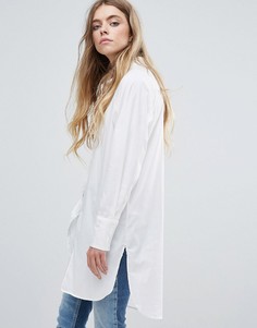 Длинная рубашка с разрезом спереди Selected Balia - Белый