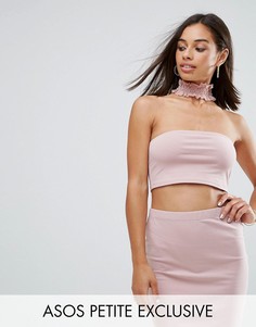 Топ с оборкой на шее ASOS PETITE - Розовый