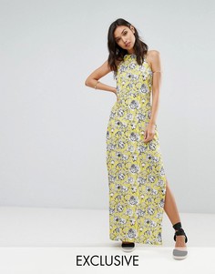 Платье макси с цветочным принтом Missguided - Желтый