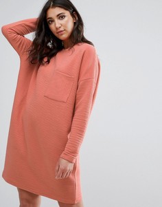 Оранжевое платье-джемпер в рубчик с карманом Missguided - Розовый