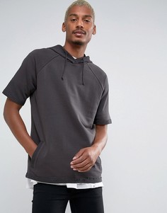 Худи с короткими рукавами ASOS - Черный