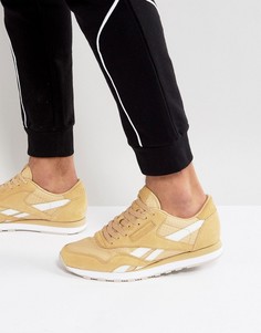 Светло-коричневые кроссовки из нейлона и кожи Reebok Classic BS8270 - Рыжий