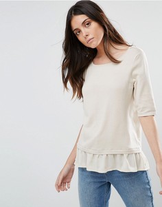 Топ с баской Vero Moda - Кремовый