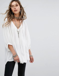 Блузка с V-образным вырезом Free People - Белый