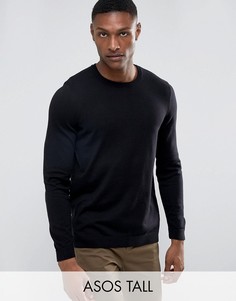 Черный хлопковый джемпер ASOS TALL - Черный