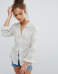 Блузка с поясом и принтом Vero Moda - Мульти