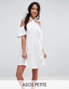 Сарафан халтер с открытыми плечами ASOS PETITE - Белый