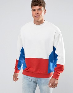 Свободный свитшот со вставками ASOS - Белый
