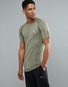 Футболка цвета хаки Puma Running evoKNIT 59063214 - Зеленый