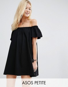 Платье мини с открытыми плечами ASOS PETITE - Черный