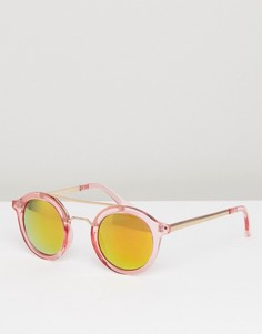 Розовые круглые солнцезащитные очки с зеркальными стеклами AJ Morgan - Розовый