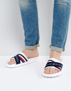 Белые шлепанцы с логотипом Tommy Hilfiger - Белый