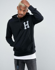 Худи со светоотражающим логотипом HUF - Черный