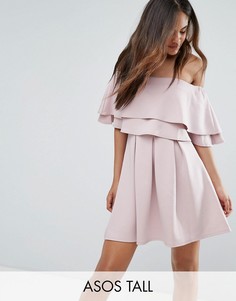 Платье мини с открытыми плечами ASOS TALL - Фиолетовый