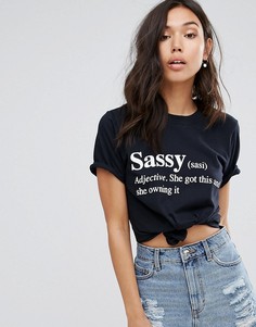 Футболка с принтом Sassy Boohoo - Белый