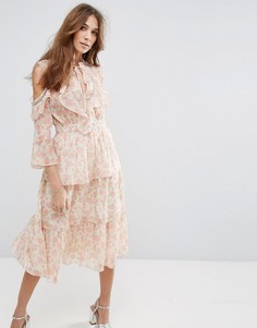 Платье с цветочным принтом и оборками Miss Selfridge - Мульти