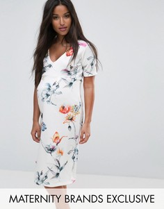 Платье с оборками, запахом и цветочным принтом Bluebelle Maternity - Мульти