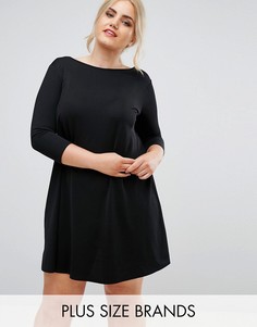 Свободное платье из крепа Club L Plus - Черный