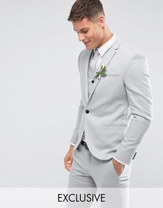 Светло-серый свадебный пиджак скинни Noak - Серый