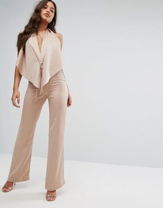 Комбинезон с глубоким вырезом и завязкой на поясе Misha Collection - Рыжий