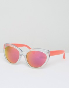 Солнцезащитные очки с блестками и неоновыми розовыми стеклами Markus Lupfer - Розовый