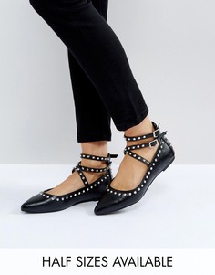Балетки с заклепками ASOS LIVEWIRE - Черный