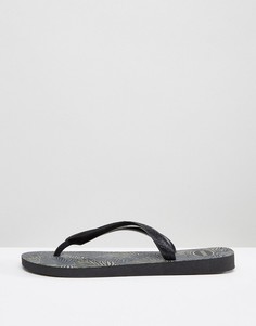 Шлепанцы с пальмовым принтом Havaianas Brasil - Черный