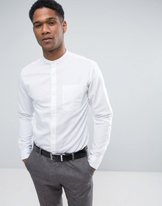 Премиум-рубашка узкого кроя из ткани с добавлением льна Jack &amp; Jones - Белый