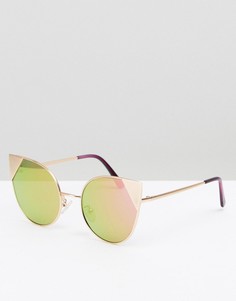 Солнцезащитные очки кошачий глаз с зеркальными стеклами PrettyLittleThing - Фиолетовый