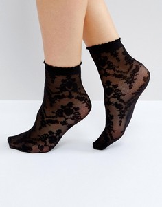 Сетчатые носки с цветочным принтом Vero Moda - Черный
