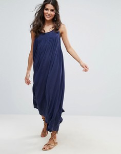 Платье макси с вышивкой Free People Elaine - Темно-синий