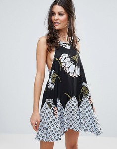 Платье-комбинация с принтом Free People Someone Like You - Черный