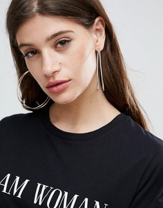 Двойные серьги-кольца ASOS - Золотой