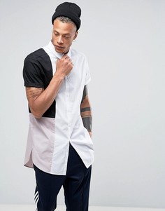 Длинная рубашка со вставкой ASOS - Белый